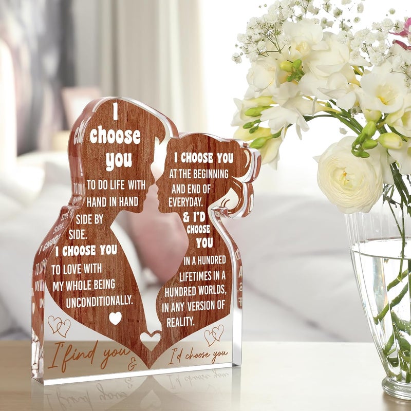 LuoHere Valentines Day I Love You Gifts for Her Him Wife Husband Boyfriend GF Girlfriend Anniversary Romantic Birthday Christmas Gifts Ideas for Her- Couples Wedding Gift for Women Men Desk Decor Acrylic Sign - Image 5